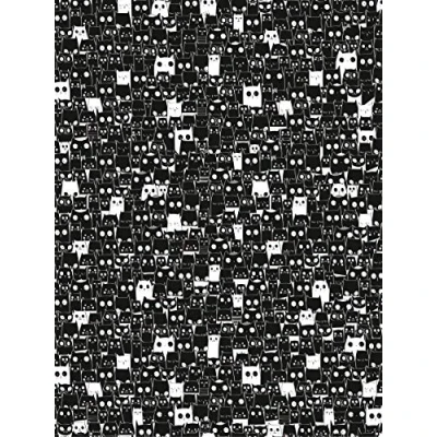 Abbildung von Décopatch Papier No. 772 Packung mit 20 Blätter (395 x 298 mm, ideal für Ihre Papmachés) schwarz weiß, katze