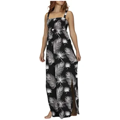 Abbildung von Hurley Damen Kleider W Lei Maxi Dress, Black Palm, M, CQ2525