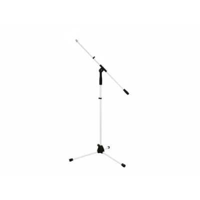 Abbildung von OMNITRONIC Mikrofonstativ MS 1W mit Galgen weiß Mikrofon Stativ einstellbarem Galgen, 220 cm Maximalhöhe