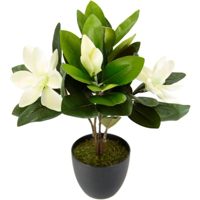 Abbildung von I.GE.A. Kunstblume &quot;Magnolie&quot;, Im Topf Magnolienbusch künstlich Frühling Seidenblumen Raumdeko