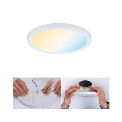 Abbildung von Paulmann 93043 LED Panel Einbauleuchte Areo VariFit IP44 Zigbee Tunable White 175mm rund incl. 1x13 Watt dimmbar Weiß Deckenlampe Kunststoff 3000 K