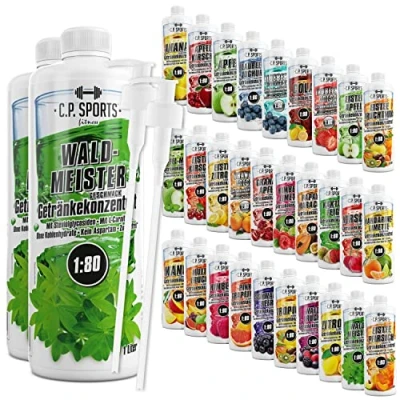 Abbildung von C.P. Sports Getränkesirup für Mineraldrink I Sirup zuckerfrei Vital Drink ZITRONE mit Vitaminen Getränkekonzentrat zum Mischen Wasser Sport Getränk 2 Liter + Pumpspender