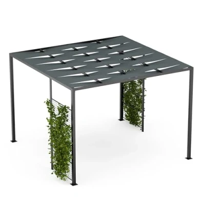 Abbildung von blumfeldt Pavillon, (Set), Pergola 3x3m Seitenwände pulverbeschichtet wetterfest Garten