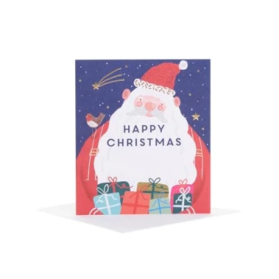 Abbildung von UK Greetings Weihnachtskarte für ihn/sie/Freund Braille Santa Design