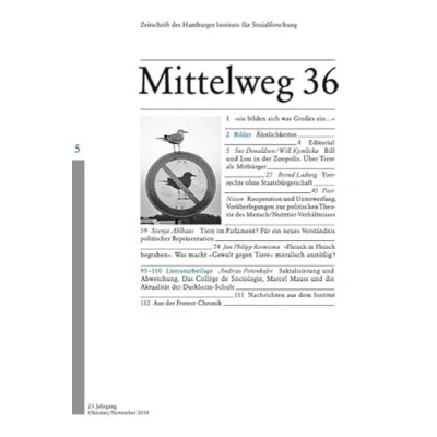 Abbildung von Politische Tiere. Mittelweg 36, Zeitschrift des Hamburger Instituts für Sozialforschung, Heft 5/2014