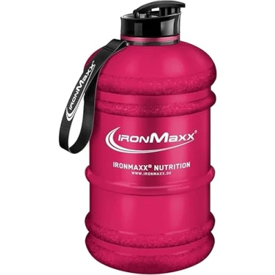 Abbildung von IronMaxx Water Gallon Frosted Red 2200ml BPA &amp; DEHP frei auslaufsichere Trinkflasche mit Messskala in verschiedenen Farben erhältlich