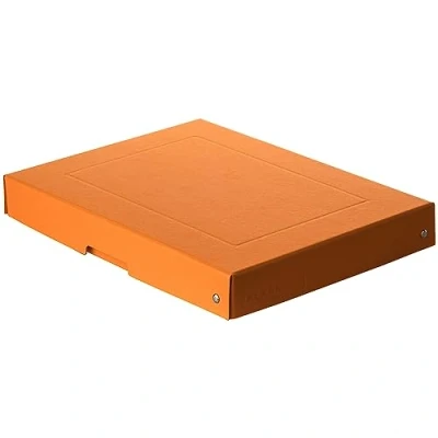 Abbildung von Original Falken PureBox Pastell. Made in Germany. 40 mm hoch DIN A4 orange. Aufbewahrungsbox mit Deckel aus stabilem Karton Vegan Geschenkbox Transportbox Schachtel Allzweckbox