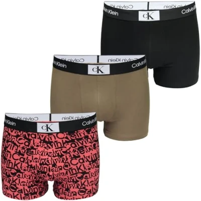 Abbildung von Calvin Klein Underwear Trunk 3 PACK Panties, Herren, Größe: XS, Black/coral/light brown