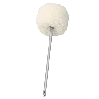 Abbildung von BQLZR 19,4 x 0,6 cm weißer Edelstahlschaft Bass Kickdrum Schlägel Filz Pedalschlägel Kopf für Schlagzeughammer