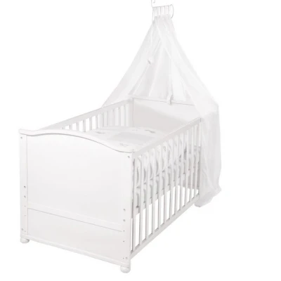 Abbildung von roba® Babybett Fox &amp; Bunny 70 x 140 cm, Gitterbett inkl. Matratze, Bettwäsche Himmel höhenverstellbar