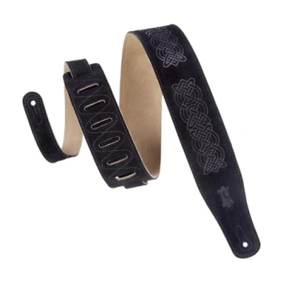 Abbildung von Levy&#039;s MS26CK BLK Gitarrengurt Suede Leather Celtic Knot Emboss 2 1/2&quot; Black