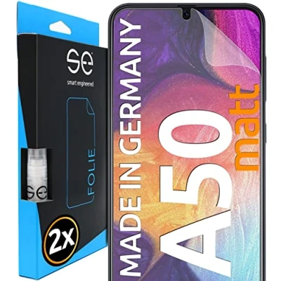 Abbildung von smart engineered [2 Stück Entspiegelte 3D Schutzfolien kompatibel mit Samsung Galaxy A50, hüllenfreundliche matte Displayschutz Folie, Schutz vor Schmutz und Kratzern, kein Schutzglas