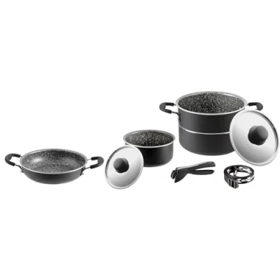 Abbildung von BRUNNER Alu Kochtopfset Kochgeschirr Campingtöpfe Topfset Pirate 6+1Ø18