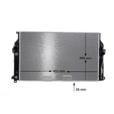 Abbildung von MAHLE ORIGINAL CR 2271 000S Kühler, Motorkühlung 670 411 26 Kühlrippen gelötet TOYOTA: RAV4 III SUV, IV SUV