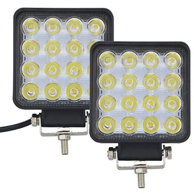 Abbildung von AUXTINGS 2 Stücke 4 Zoll 10 cm 48W LED Arbeitsscheinwerfer Flutlicht Leuchtfleck Beam Pods 12V 24V Zusatzscheinwerfer Offroad Nebel Lampen für LKW Traktorboot 4x4 Auto SUV ATV,IP66