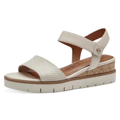 Abbildung von Tamaris Sandalette, Sommerschuh, Sandale, Keilabsatz, mit praktischem Klettverschluss