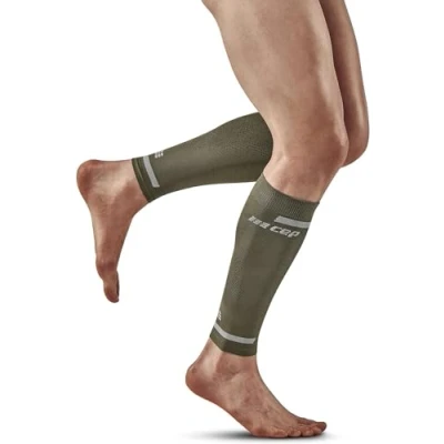 Abbildung von CEP THE RUN Compression Refelctive CALF Sleeves MADE IN Germany Bandagen, Größe: Large, Olive