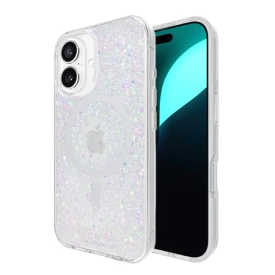 Abbildung von kate spade new york iPhone 16 Hülle Kompatibel mit MagSafe Designer Handyhülle Chunky Glitter Irisierend