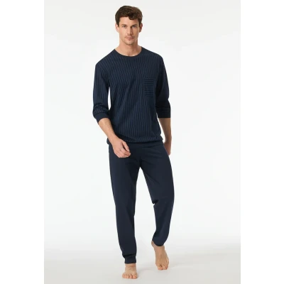 Abbildung von Schiesser Comfort Essentials Nachtwäsche Set, Herren, Größe: 58, Dunkeblau