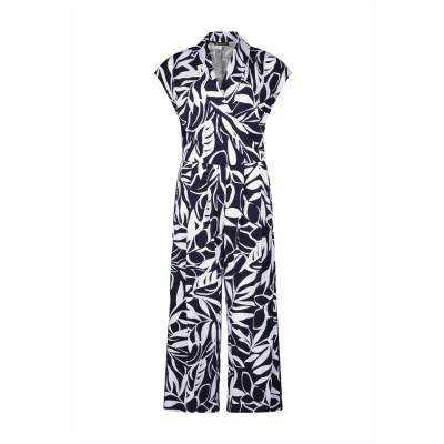 Abbildung von Betty Barclay Damen Jumpsuit mit Eingrifftaschen 36, Dunkelblau/Weiß