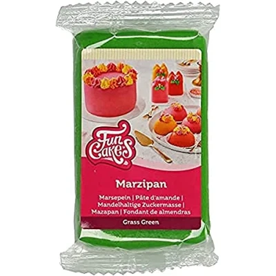 Abbildung von FunCakes Mandelhaltige Zuckermasse (holländisches Marzipan) Grass Green: Einfach zu verwenden und geschmeidig, perfekt zum Dekorieren von Kuchen, Halal, koscher glutenfrei, 250 g