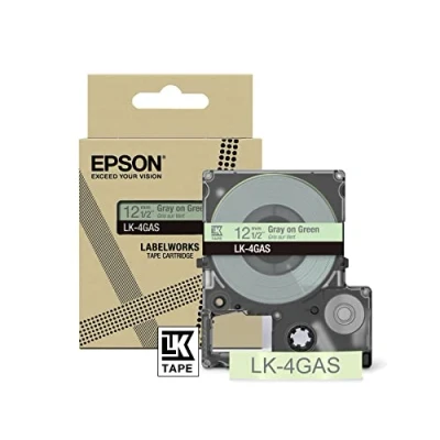 Abbildung von Epson Etikettenkassette, mattes Beschriftungsband LK 6JBJ schwarz auf beige, langlebiges Band für LabelWorks Etikettendrucker, wasser &amp; verschleißfest, 8 m x 24 mm