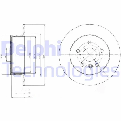 Abbildung von DELPHI BG4268 Bremsscheibe 281 10 5 voll geölt unbehandelt ohne Radlager, ABS Sensorring TOYOTA: Camry VI Limousine, VII Limousine