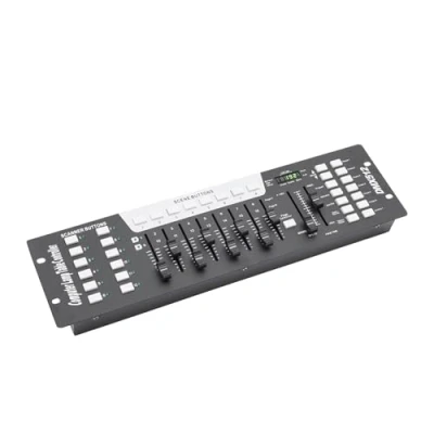 Abbildung von DMX Controller, DMX512 192 Kanäle Licht Controller 16 Kanal Dimmung 4 stellige Nixie Röhre 8 Schieberegler für den manuellen Steuerkanal Disco KTV DJ Konsole der Stage Light Concert Party