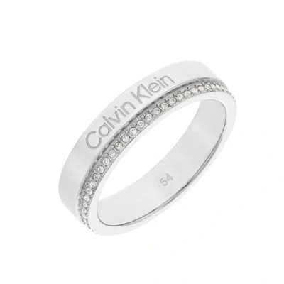 Abbildung von Calvin Klein Minimal Linear Ring silvercoloured, Damen, Größe: 54, Silver coloured