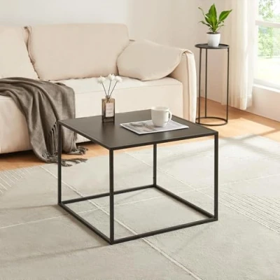 Abbildung von en.casa Couchtisch, »Solund« Beistelltisch Stahl 60x60x45 cm Schwarz, matt