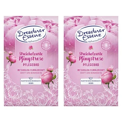Abbildung von 2er Pack Dresdner Essenz Pflegebad Streichelzarte Pfingstrose 2 x 60 g Badezusatz vegan
