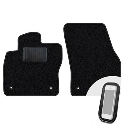 Abbildung von moto MOLTICO Vorne Fußmatten Auto Velours Autoteppiche Schwarz Automatten Set 2 teilig passend für VW Tiguan II ab 2016