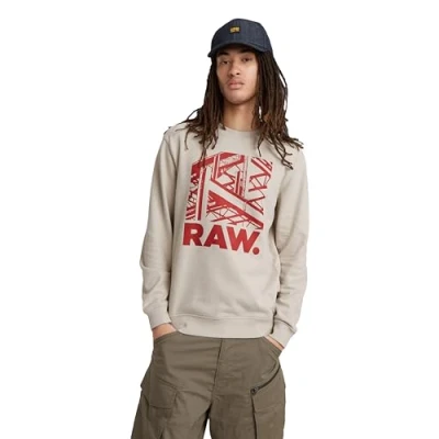 Abbildung von G Star RAW Men&#039;s Sweats Construction r sw, Beige (Whitebait D24678 D562 1603), S