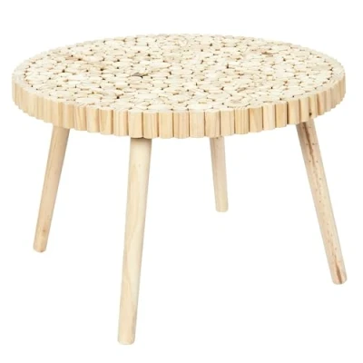 Abbildung von HOME DECO FACTORY Couchtisch, rund, Durchmesser 60 cm, Holzwerkstoff, braun, 60x40x60