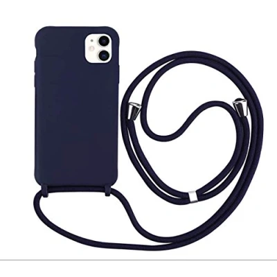 Abbildung von MEVIS Hülle kompatibel mit iPhone 11 Pro, TPU Silikon Handyhülle Umhängeband Marineblau