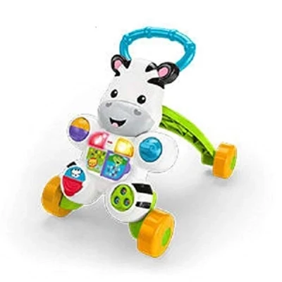Abbildung von Fisher Price Lern mit mir Zebra Lauflernwagen, musikalisches Aktivitäts und Gehspielzeug Lerninhalten, ab 6 Monaten, Version: UK Englisch, DLF00