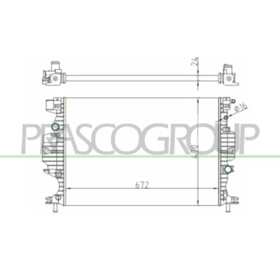 Abbildung von PRASCO FD082R002 Kühler, Motorkühlung Aluminium 670 470 24 Kühlrippen mechanisch gefügt FORD: Mondeo 5 Kombi, S Max Mk2