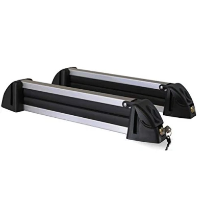 Abbildung von Relingträger VDP004 XL + Skiträger/Snowboardträger/Skihalter Alu 4 Paar Ski kompatibel mit VW Touran Kombi ab 2003
