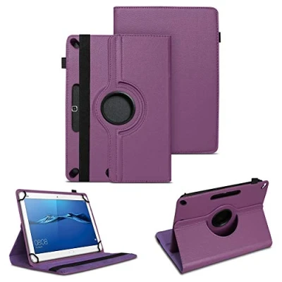 Abbildung von NAUC Hülle Tablet Tasche kompatibel für Huawei MediaPad M3 Lite 10 Schutzhülle Case Cover 360 Drehbar, Farben:Lila