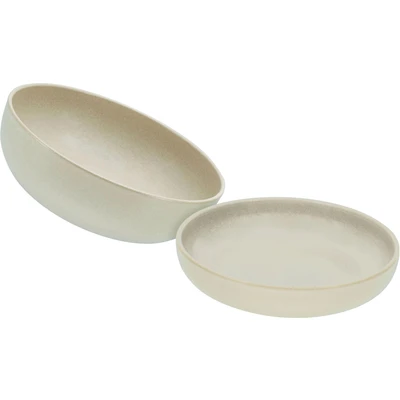 Abbildung von CreaTable Salatschüssel &quot;Uno&quot;, 2 tlg., aus Steinzeug, Vintage Look, Ø 26 cm, Made in Europe