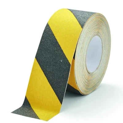 Abbildung von Durable Antirutschband standard DURALINE GRIP color, 75 mm x 15 m, zur Sicherung von Treppen, Rampen etc., gelb/schwarz, 1085130