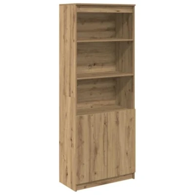 Abbildung von vidaXL Highboard Artisan Eiche 70x35x180 cm Holzwerkstoff, Schrank, Lagerschrank, Schrank hoch, Beistellschrank, hoher mit Tür