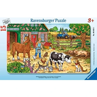 Abbildung von Ravensburger Puzzle Glückliches Bauernhofleben. 15 Teile Rahmenpuzzle, Puzzleteile