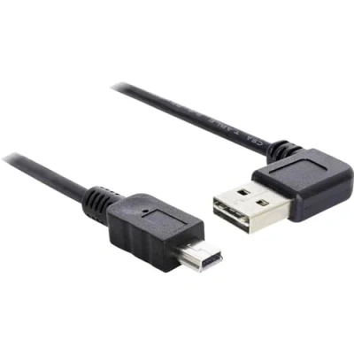 Abbildung von Delock Kabel EASY USB 2.0 A 90 Grad gewinkelt &gt; Mini 1m