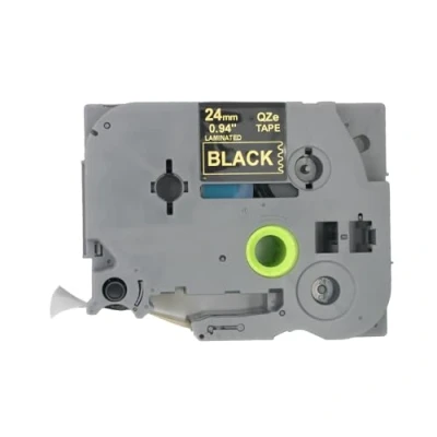 Abbildung von BROVACS 1 Packung Gold auf Schwarz Laminiertes Etikettenband Kompatibel mit Brother P Touch Etikettendrucker TZ 354 TZe 24mm 1&quot; OPA4354