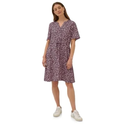Abbildung von Cecil Gemustertes Struktur Blusenkleid, Damen, Größe: Medium, Rot