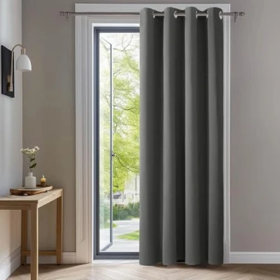 Abbildung von Deconovo Verdunkelungsvorhang Blickdichter Vorhang mit Ösen Gardinen Wohnzimmer 1 Stück, Verdunkelung Lärmschutz Thermogardine Dicke Vorhänge Kälteschutz