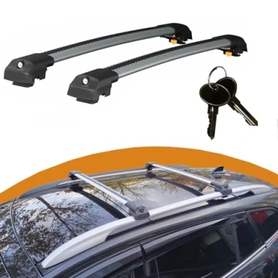 Abbildung von Cross Auto Accessories Querträger Kompatibel Mit Seat Tarraco 2018 2023; Dachträger Für Autos Dachreling, Abschließbar Aluminium Schienen Träger, 2 Pcs Grau