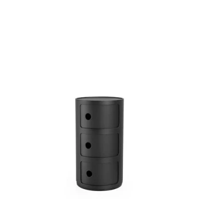 Abbildung von Kartell Componibili Recycled, Container 3 fächer, Matt schwarz