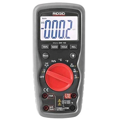 Abbildung von RIDGID 37423 micro DM 100 Digital Multimeter, Strommessgerät, True RMS und AutoRanging Testmessgerät